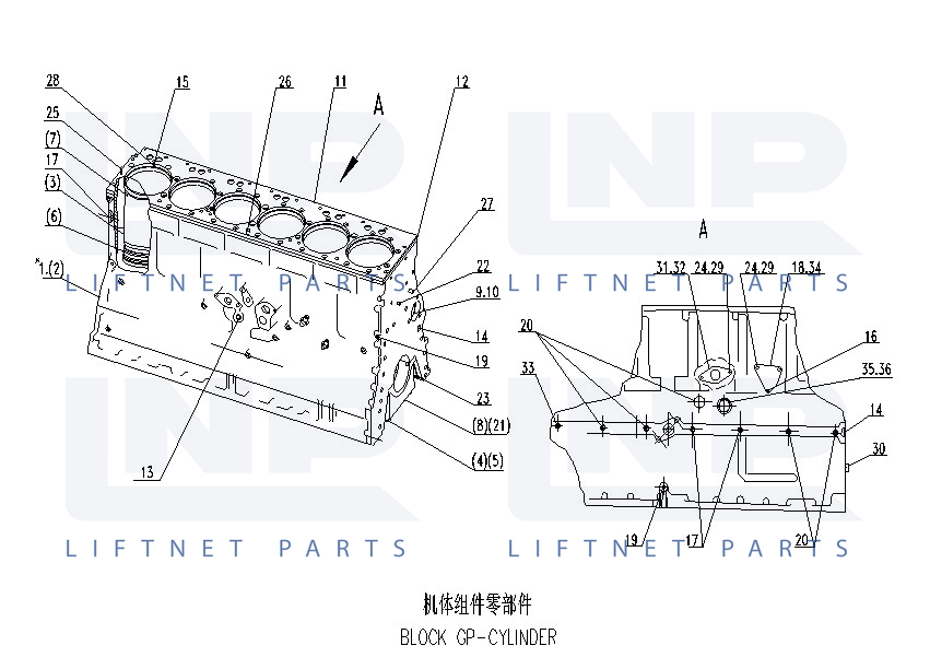 BLOCK GP-CYLINDER 8N5286+B