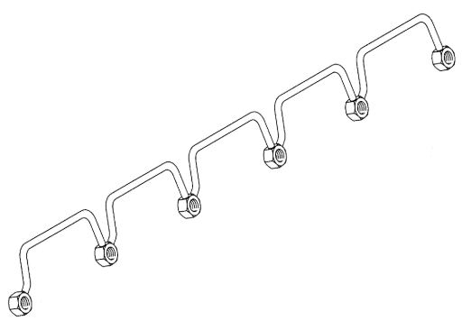 Low pressure fuel pipe group