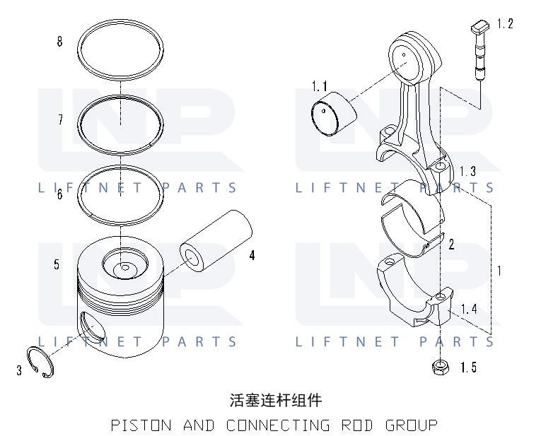 PISTON AND CONNECTING ROD GROUP