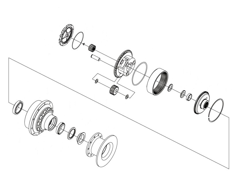 Wheel Reduction Assem (50E New Axle) 