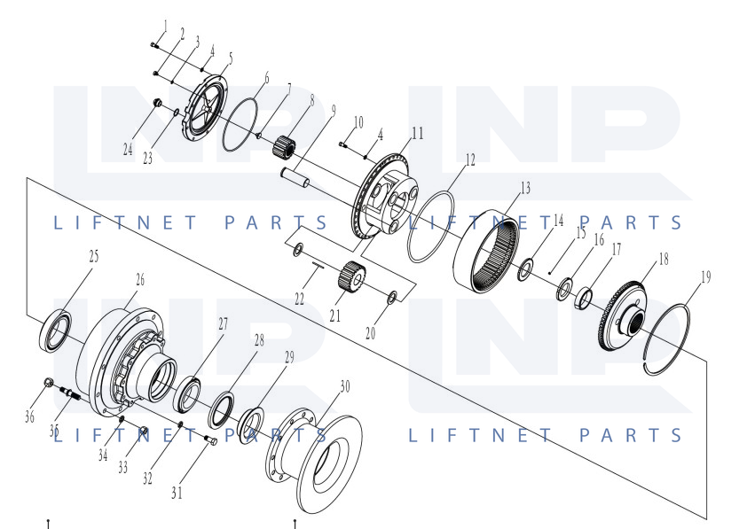 Wheel Reduction Assem (50E New Axle) 